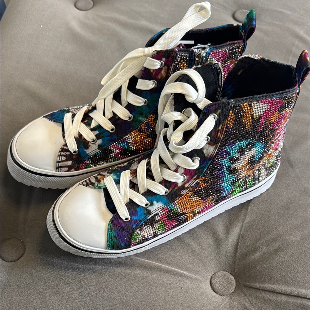 Colorful High-Top Sneakers with White Laces